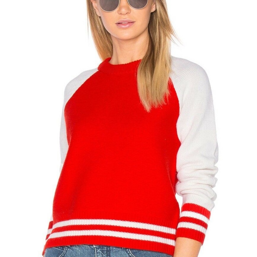 Rag & Bone crew neck wool varsity stripe sweater